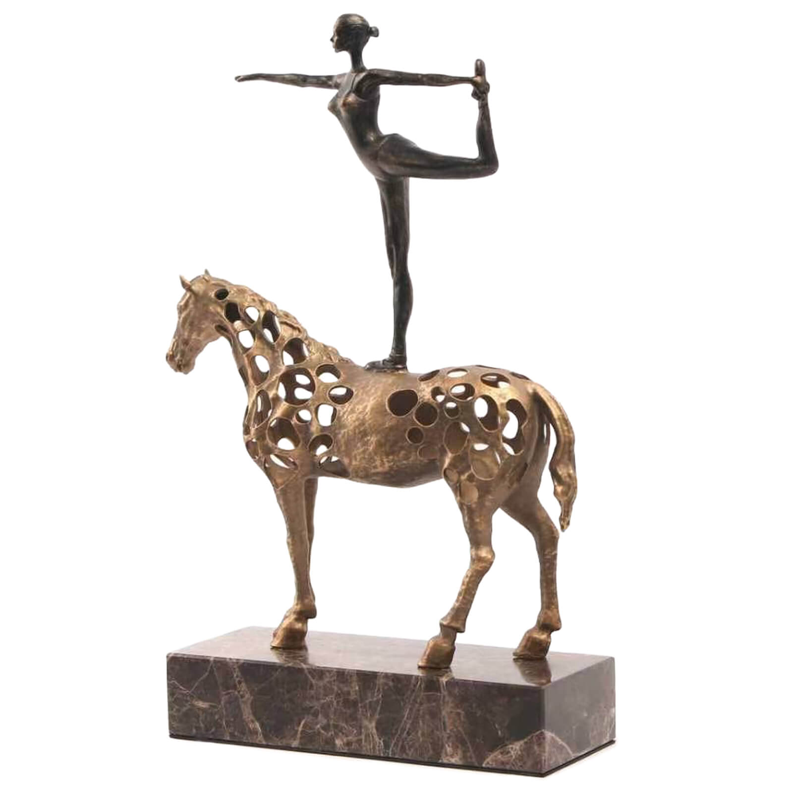 Dancing Balance Sculpture in Gold by Keiichi