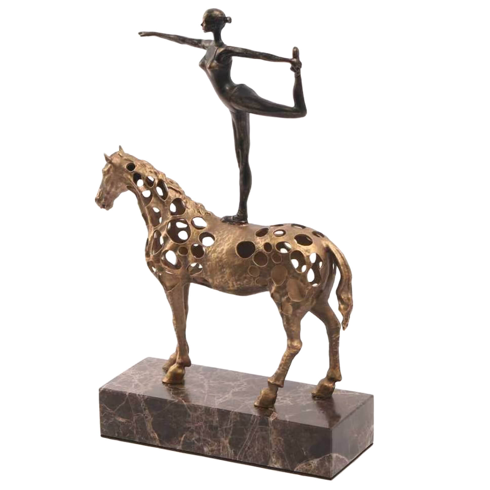 Dancing Balance Sculpture in Gold by Keiichi