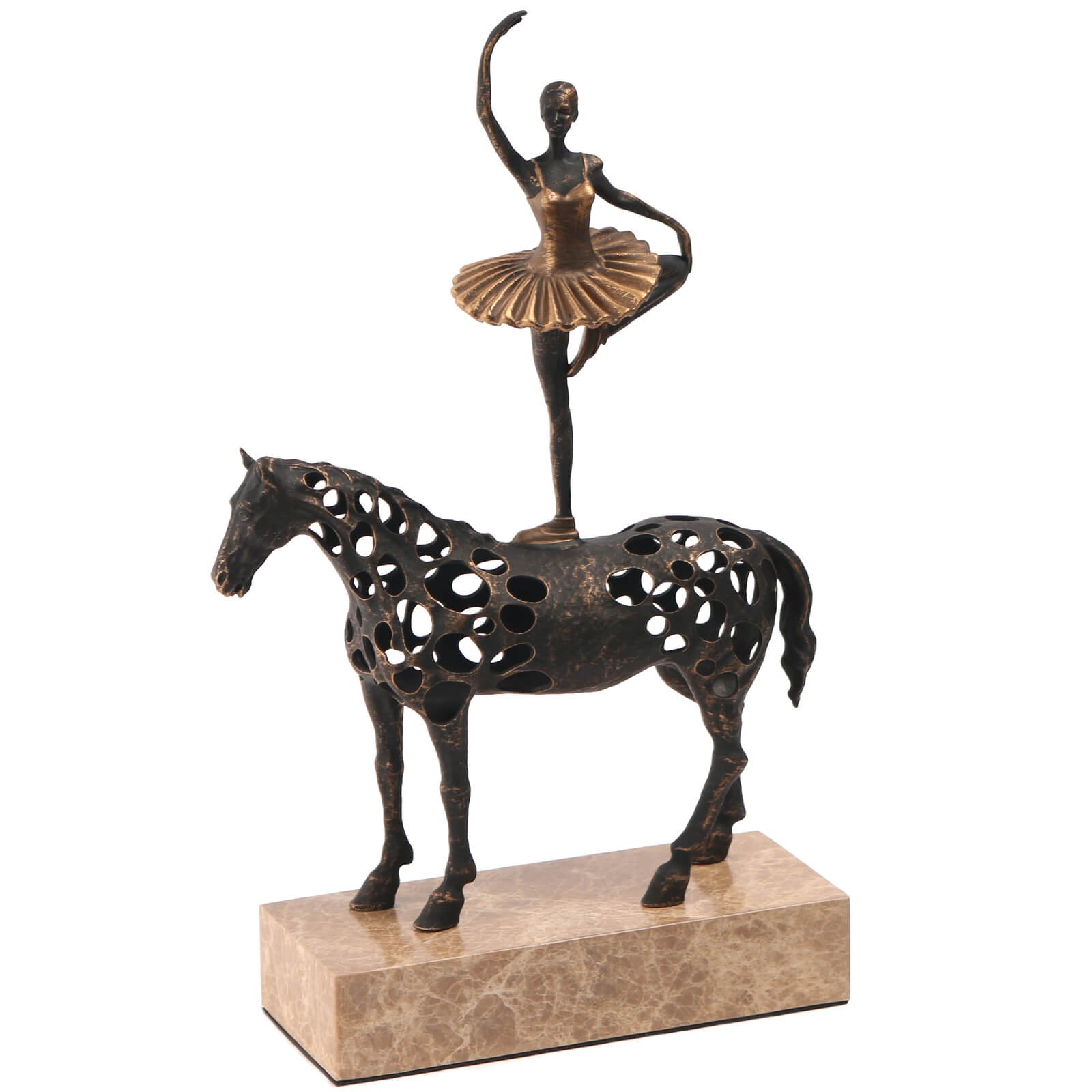 Dancing Balance Sculpture in Dark Bronze by Keiichi