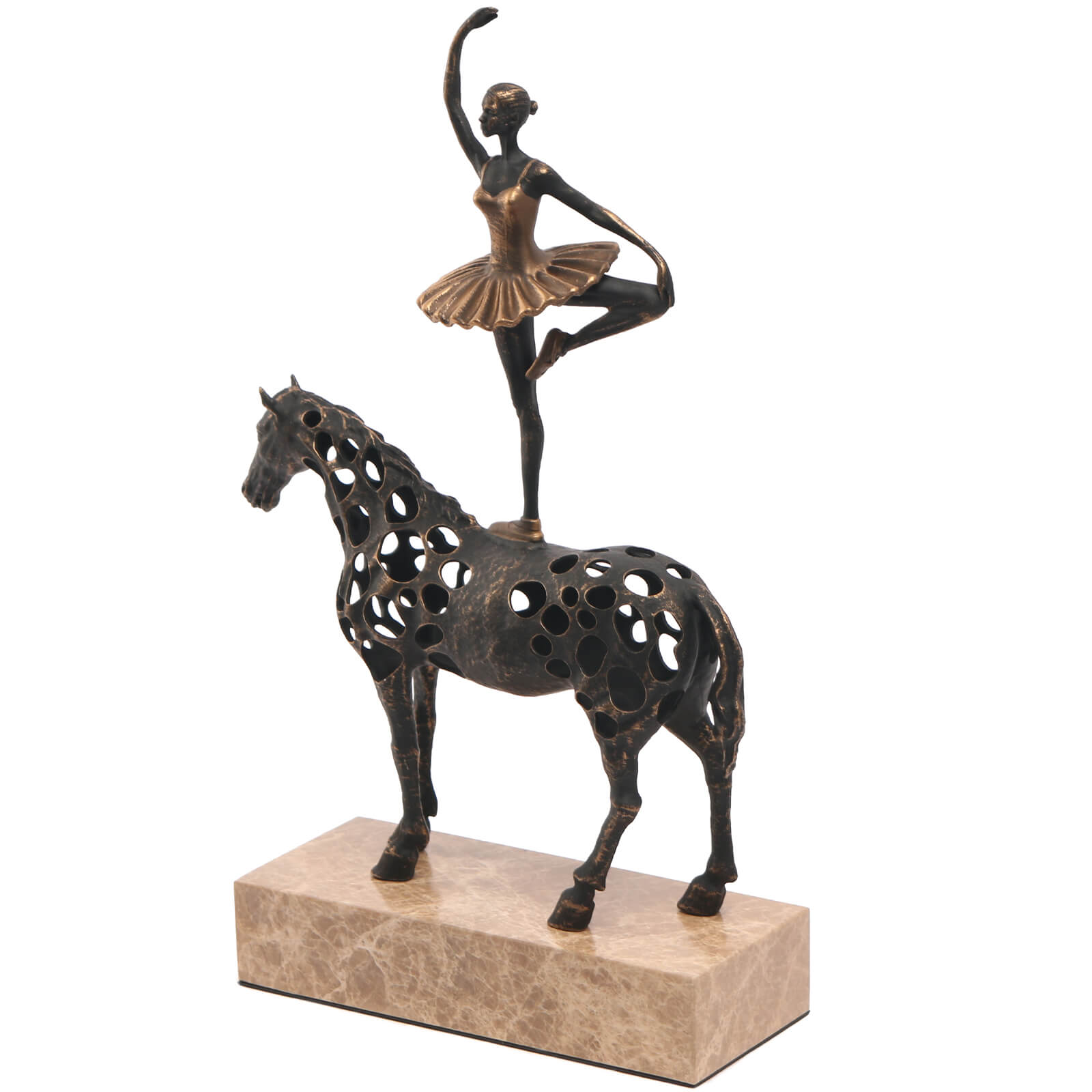 Dancing Balance Sculpture in Dark Bronze by Keiichi