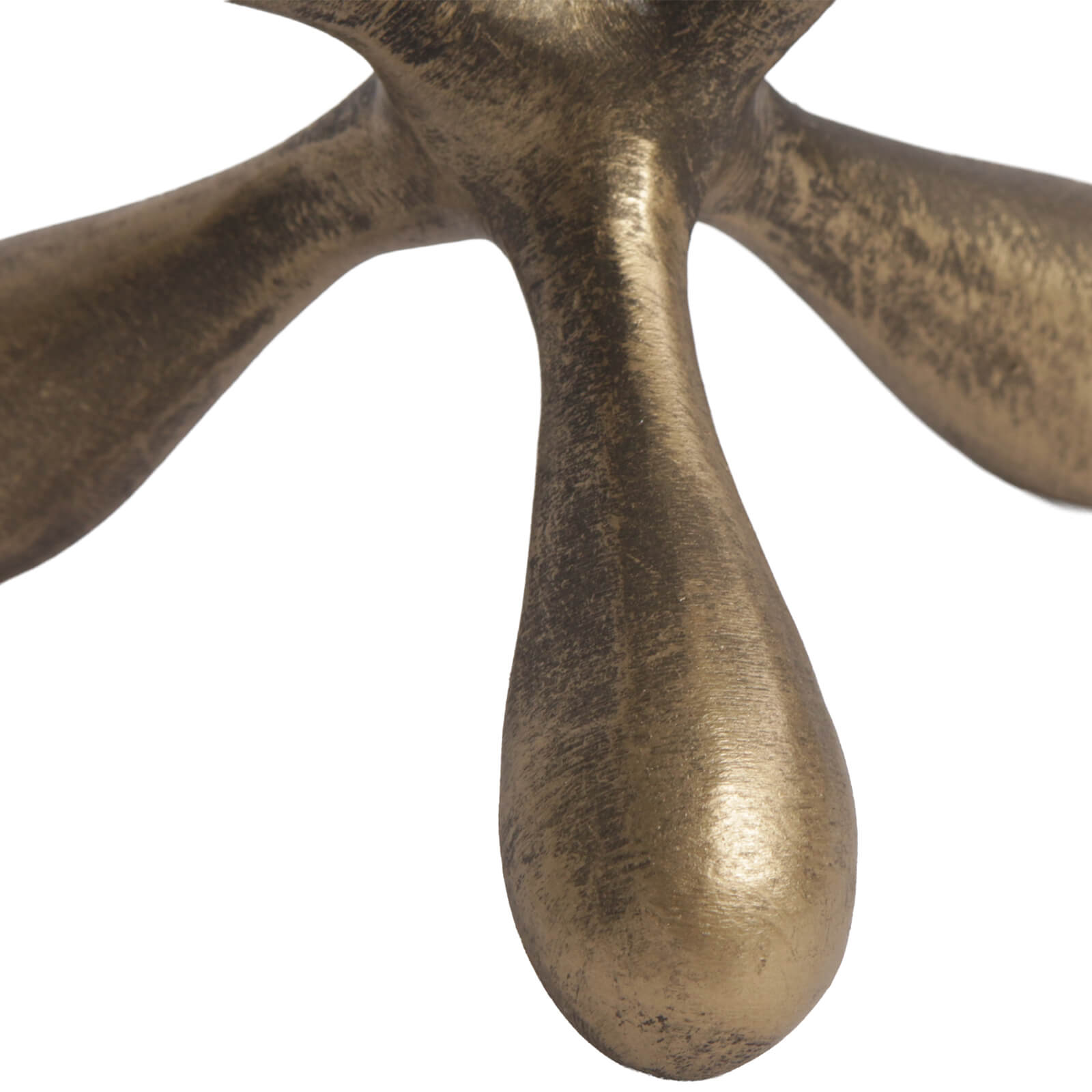 Organic Geometry Sculpture in Aged Golden Bronze by Keiichi