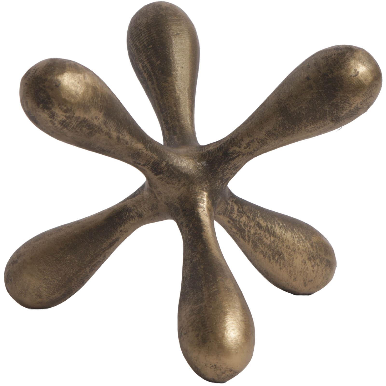 Organic Geometry Sculpture in Aged Golden Bronze by Keiichi