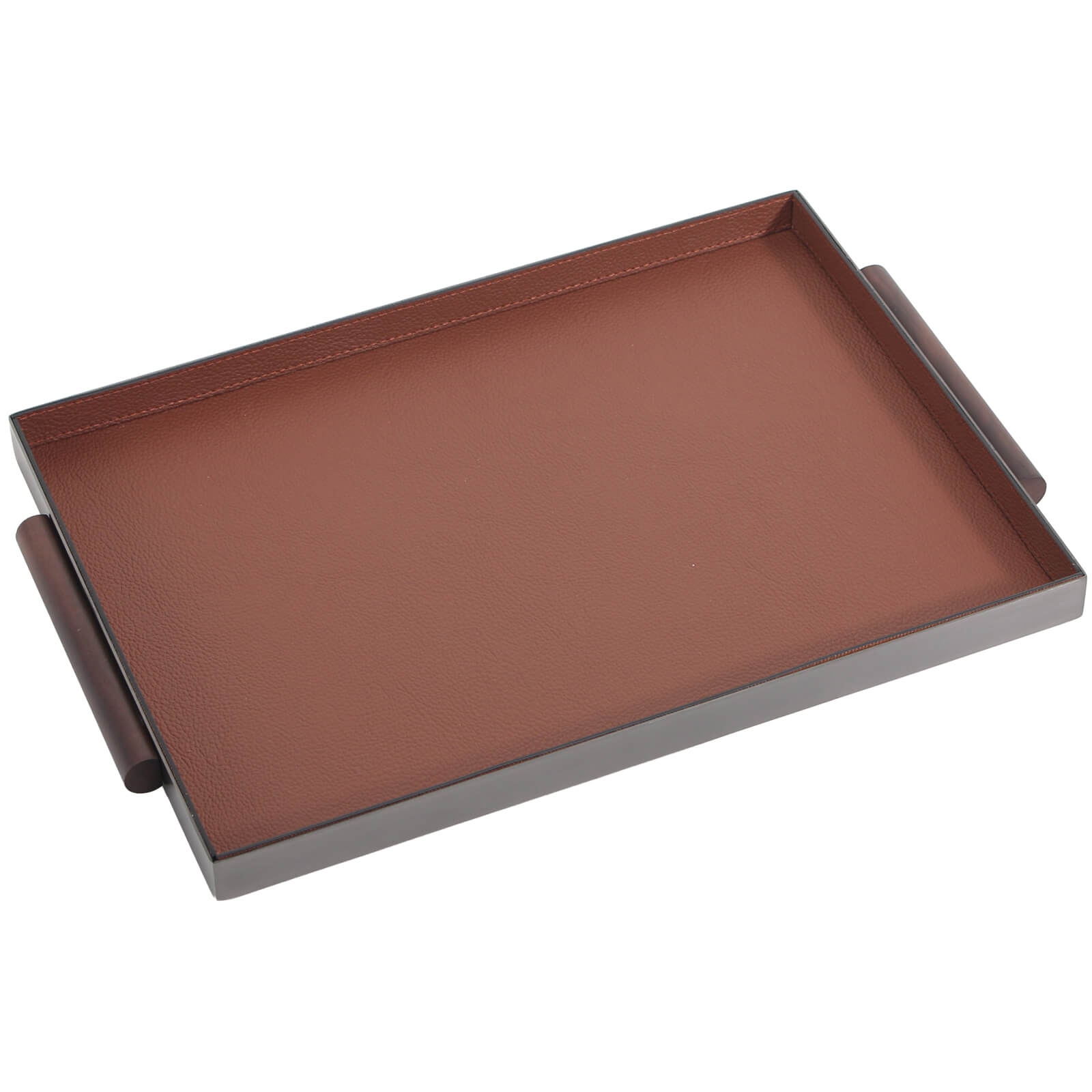 Rectangular Leather Tray With Handle by Keiichi