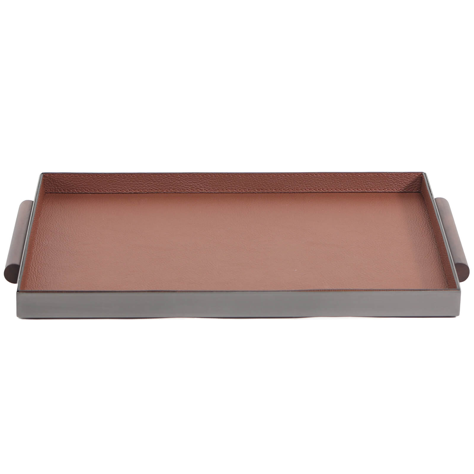 Rectangular Leather Tray With Handle by Keiichi