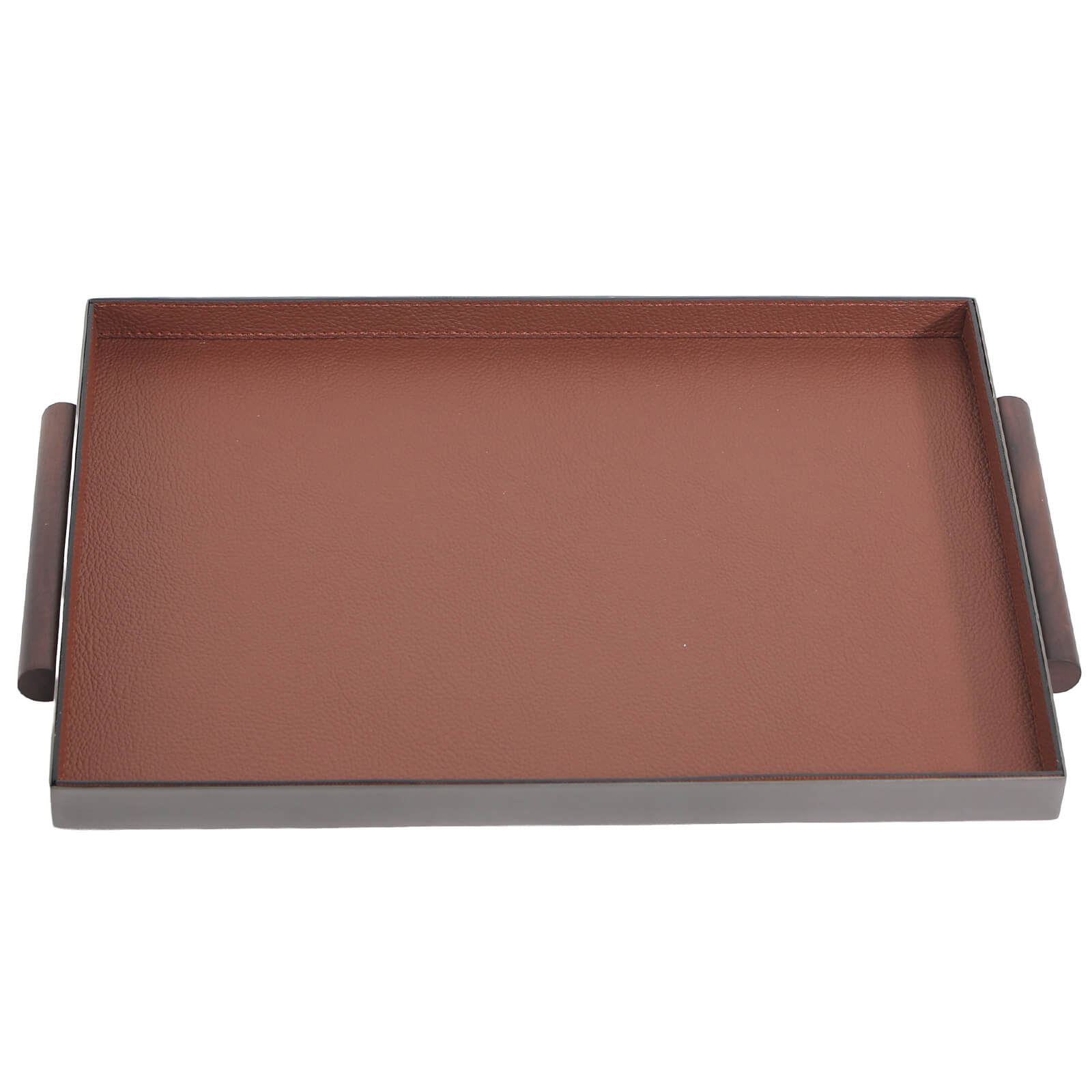 Rectangular Leather Tray With Handle by Keiichi
