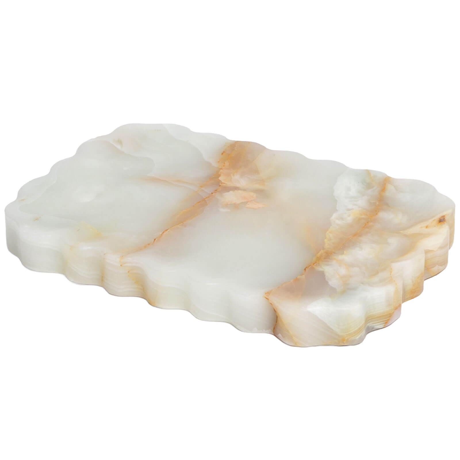 Freeform Tray in Snow Plum Marble by Keiichi