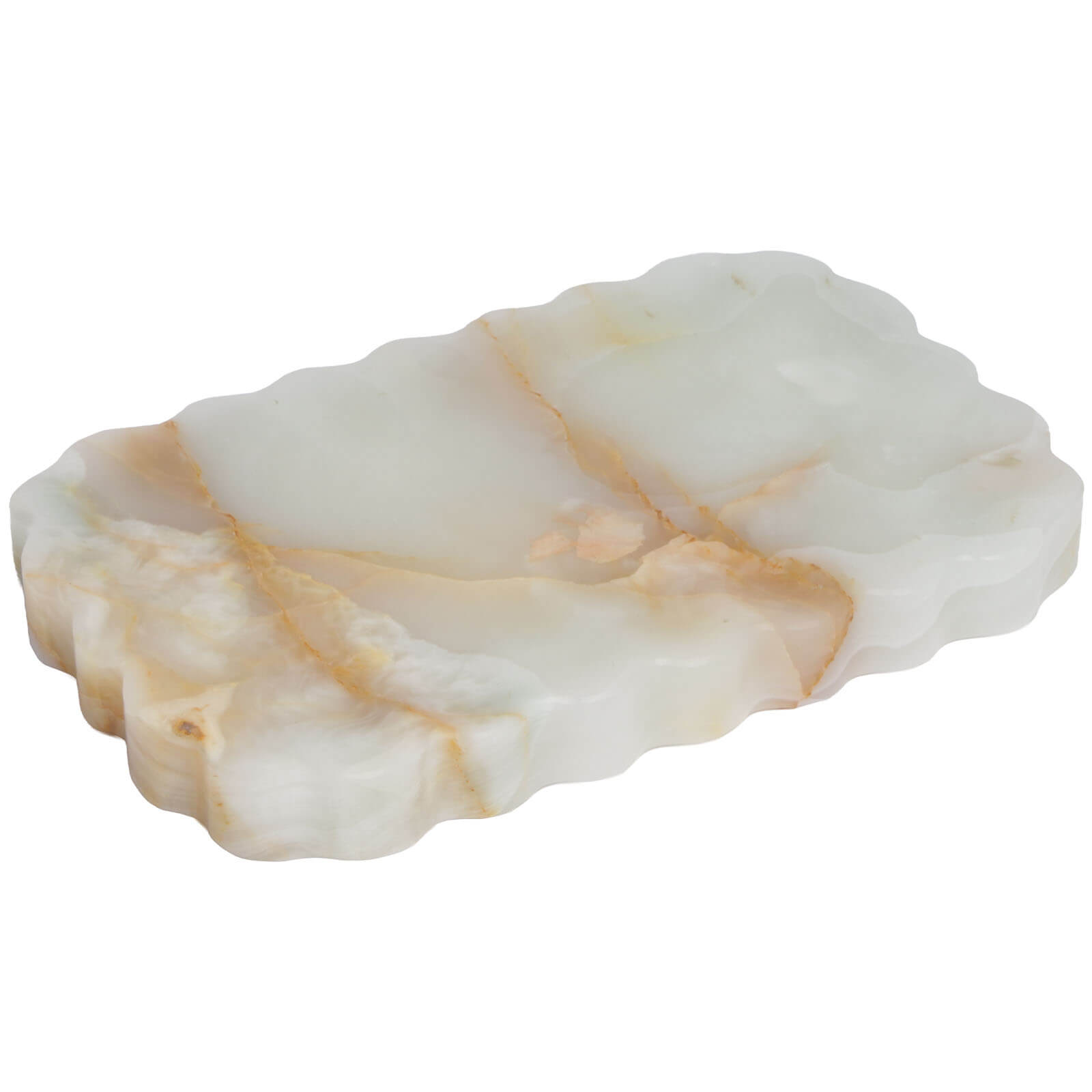 Freeform Tray in Snow Plum Marble by Keiichi
