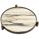 Metal Framed Round Tray in Landscape Marble by Keiichi