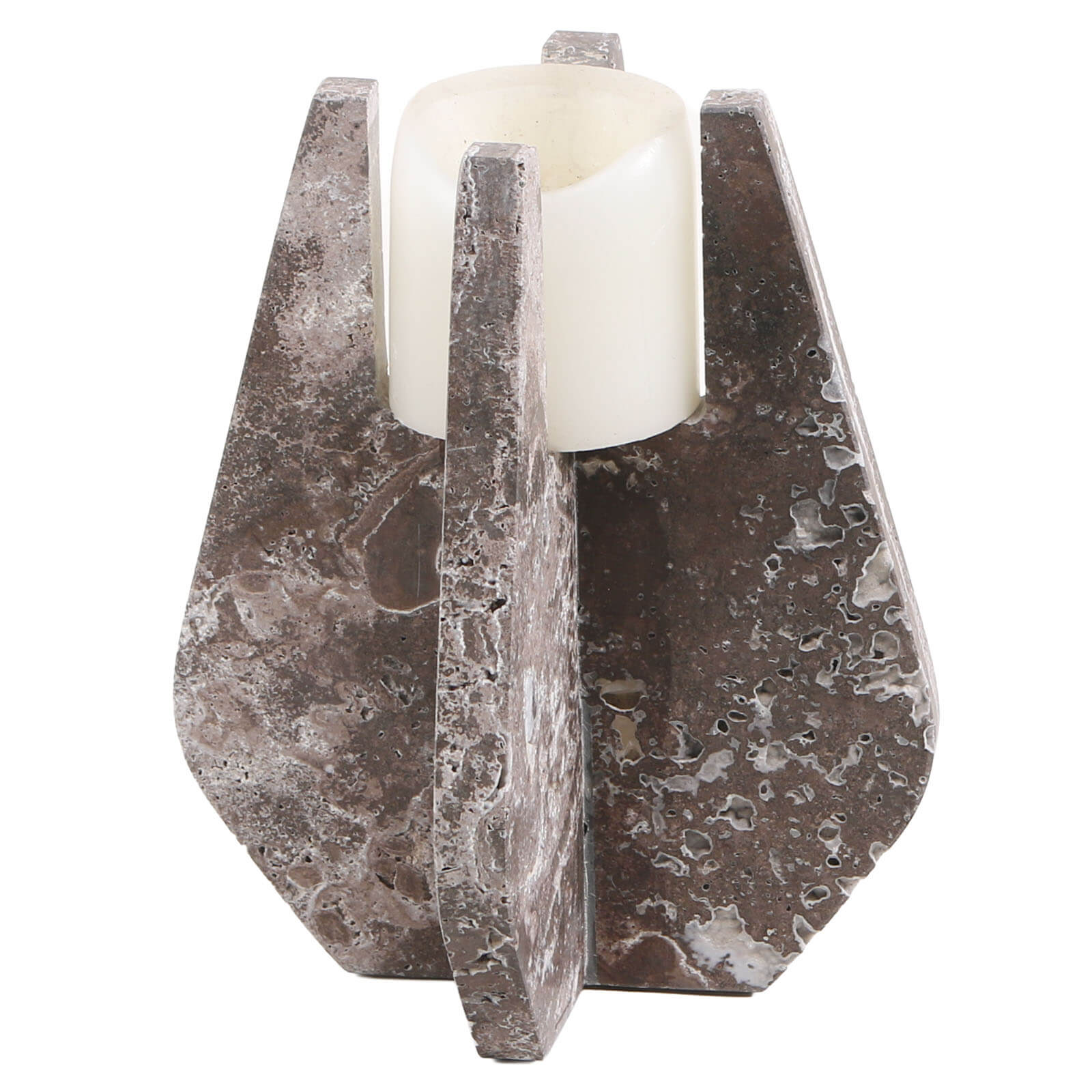 Candle Holder in Dark Grey Marble by Keiichi