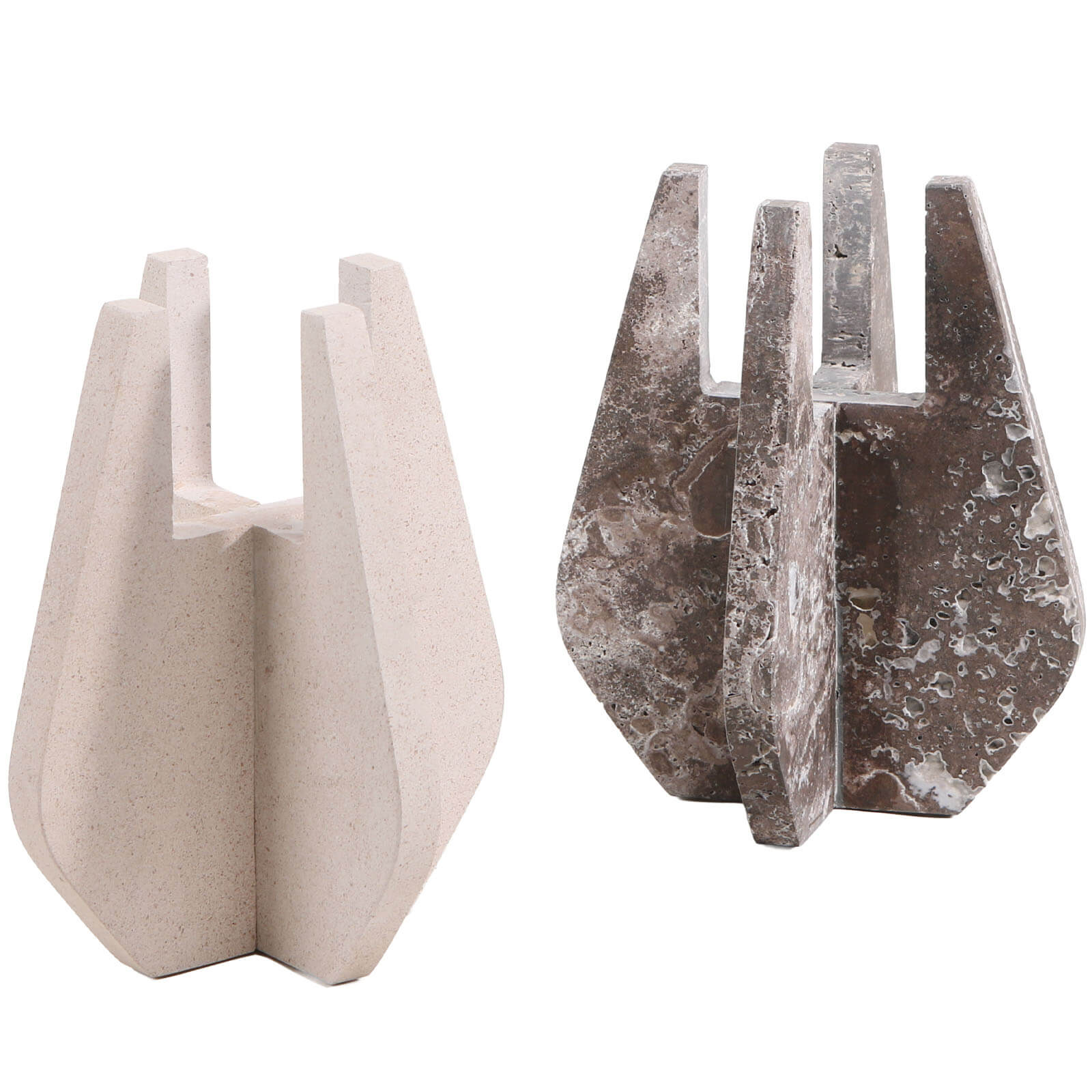 Candle Holder in Beige Marble by Keiichi