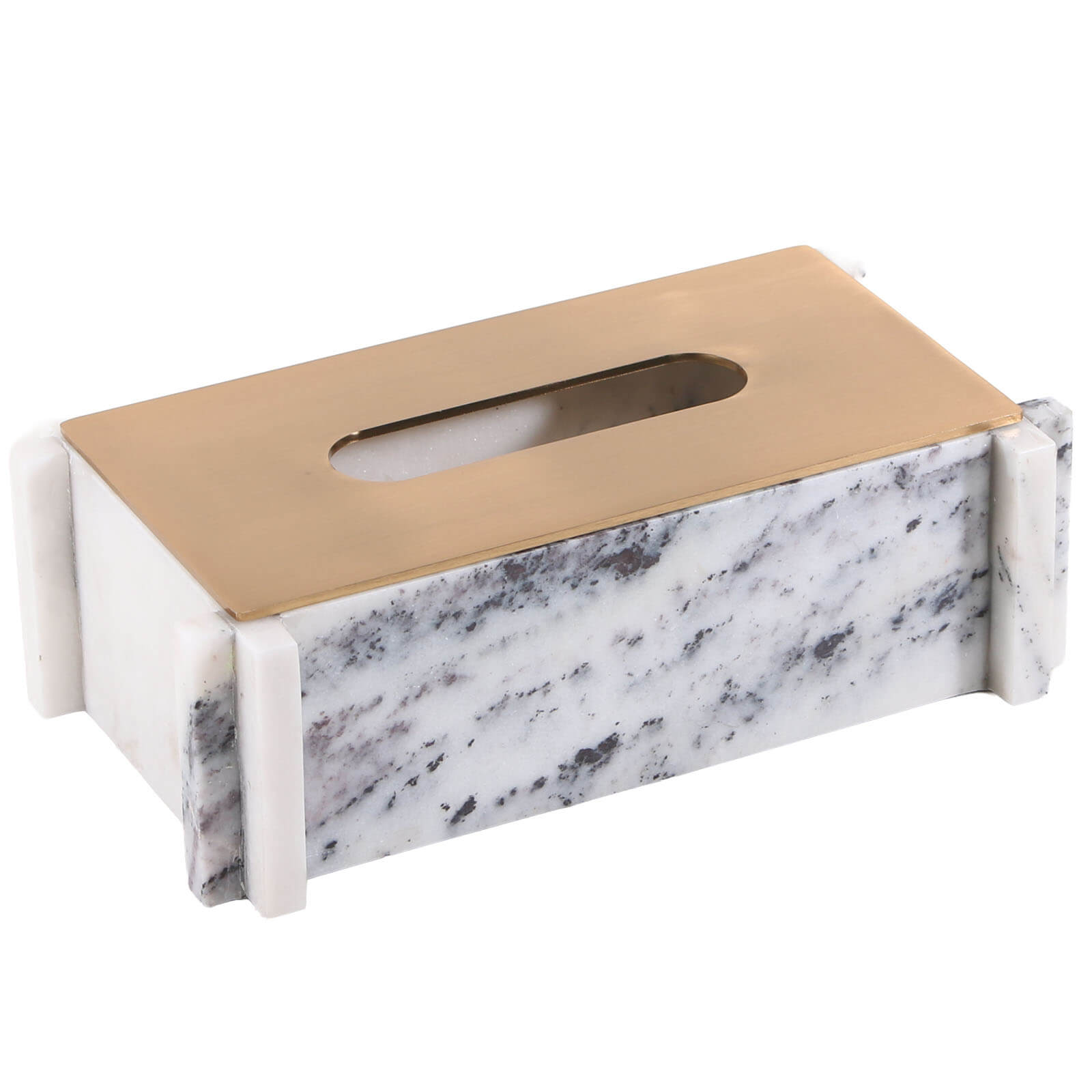 Tissue Holder in White Marble by Keiichi