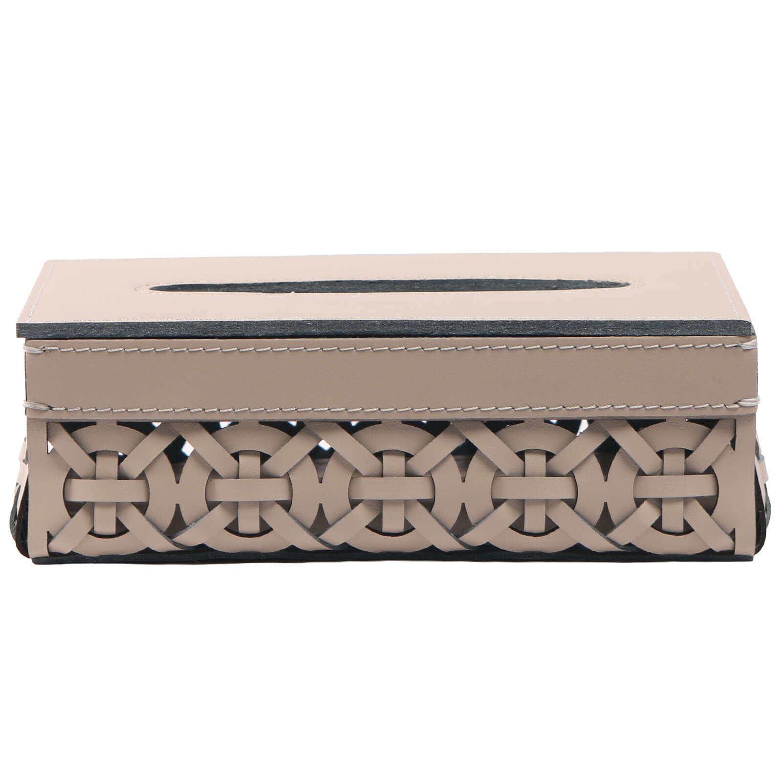 Leather Woven Tissue Holder by Keiichi
