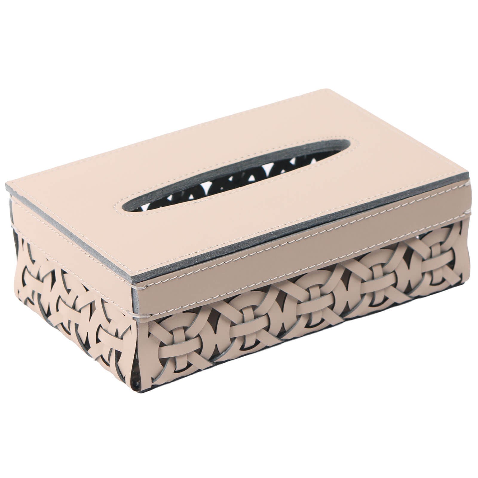 Leather Woven Tissue Holder by Keiichi