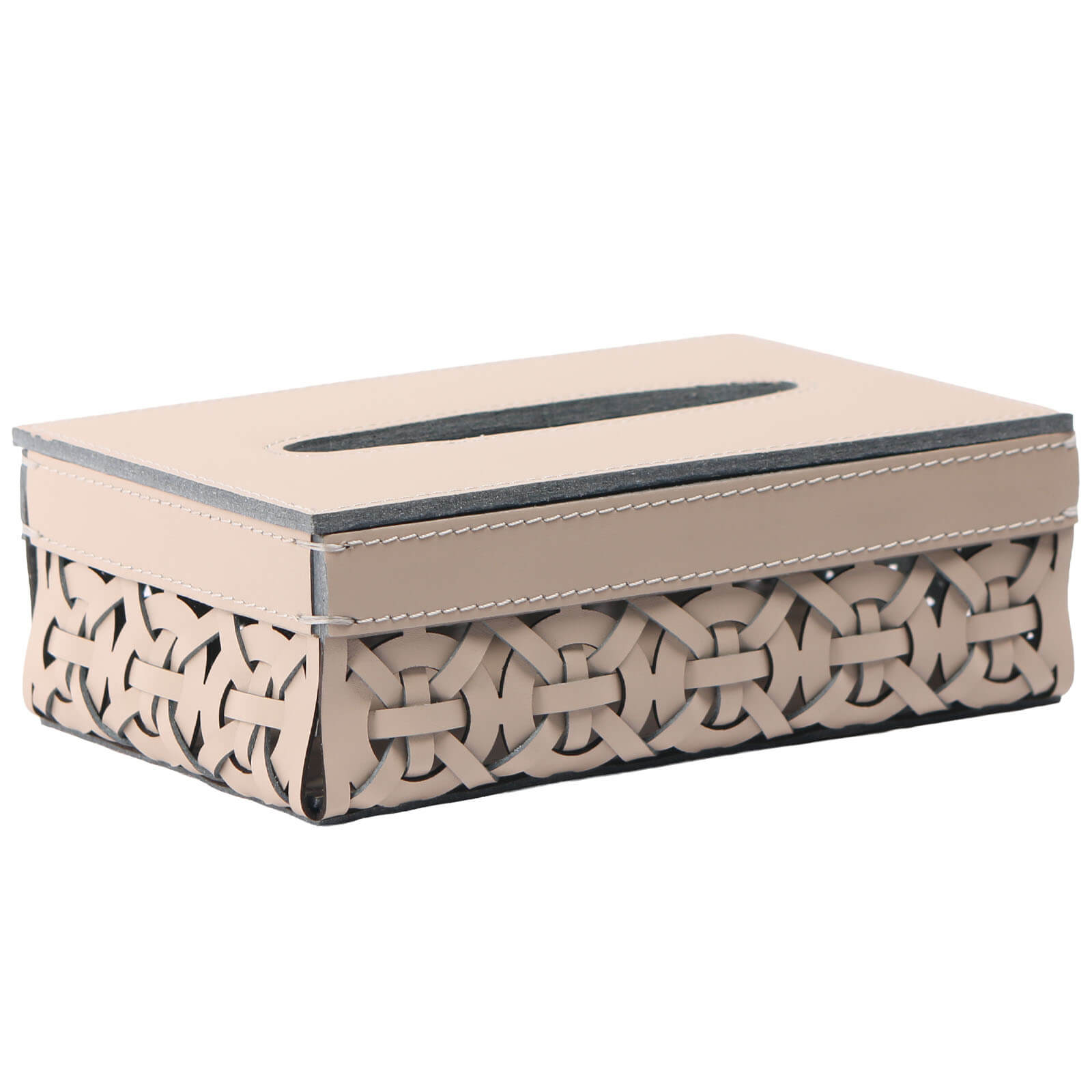 Leather Woven Tissue Holder by Keiichi