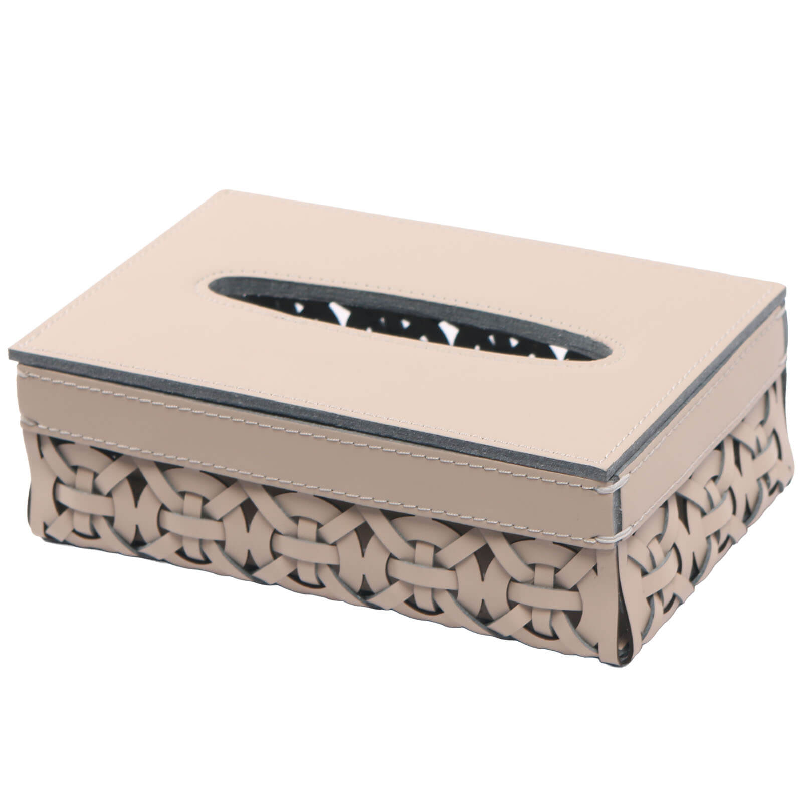 Leather Woven Tissue Holder by Keiichi