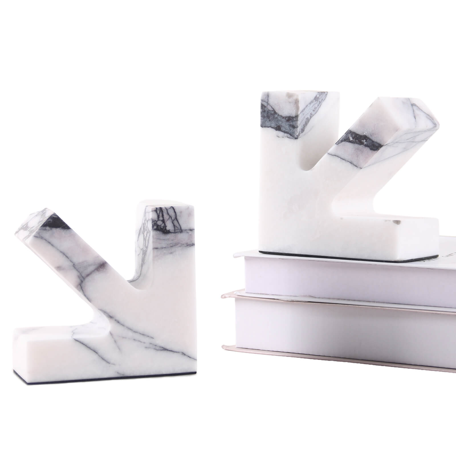 Arrow Bookends in Marble by Keiichi