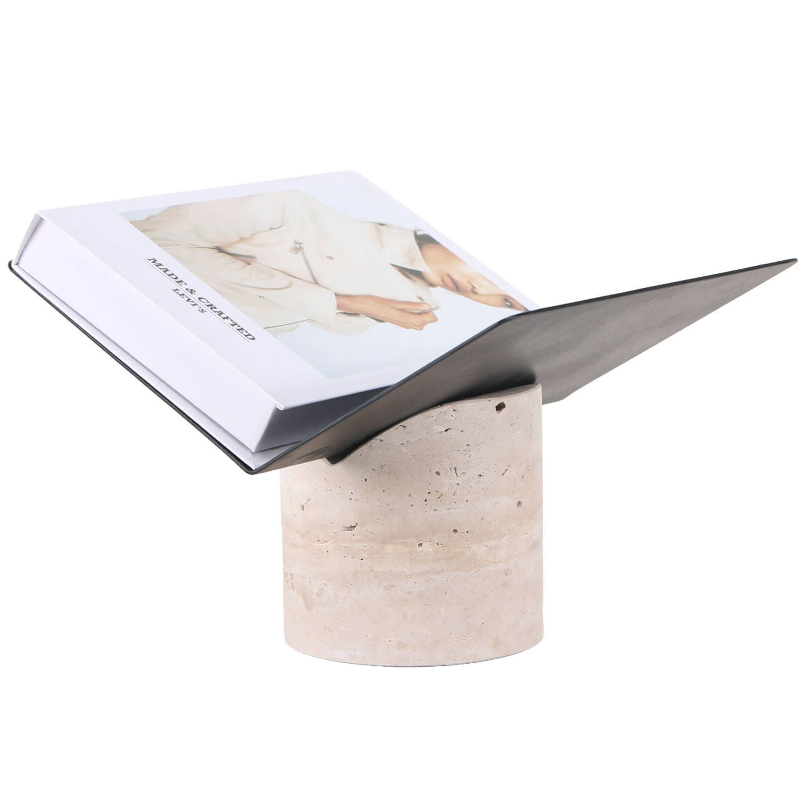 Magazine Holder in Travertine by Keiichi