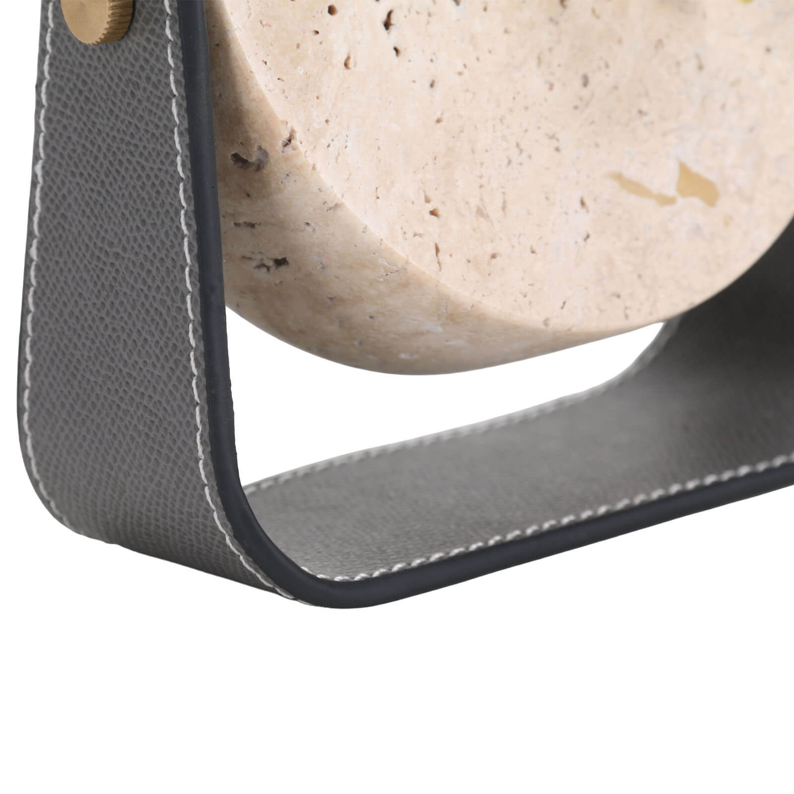 Desktop Clock in Beige Stone by Keiichi