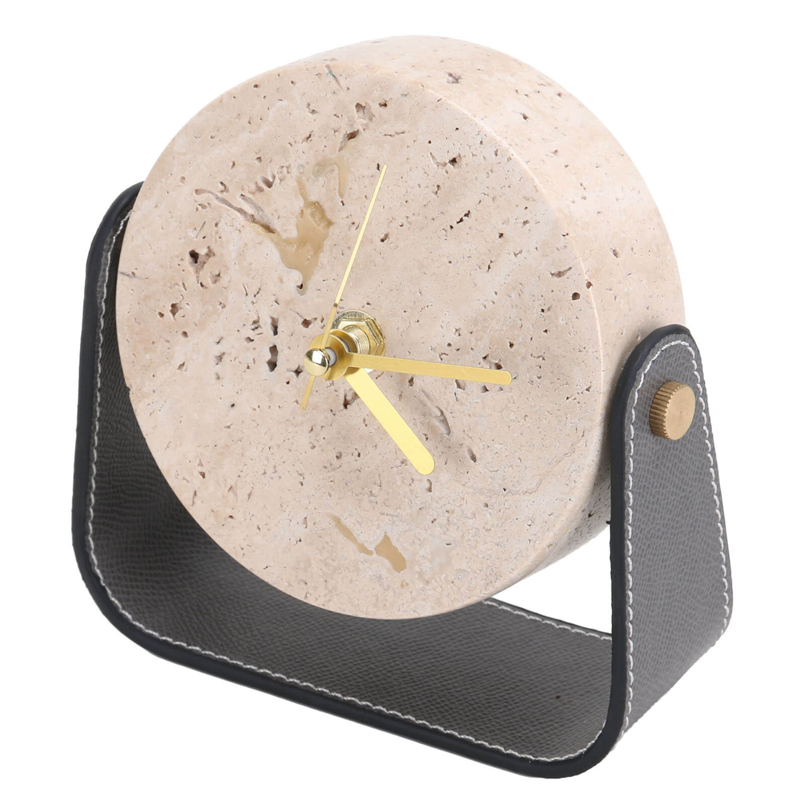 Desktop Clock in Beige Stone by Keiichi