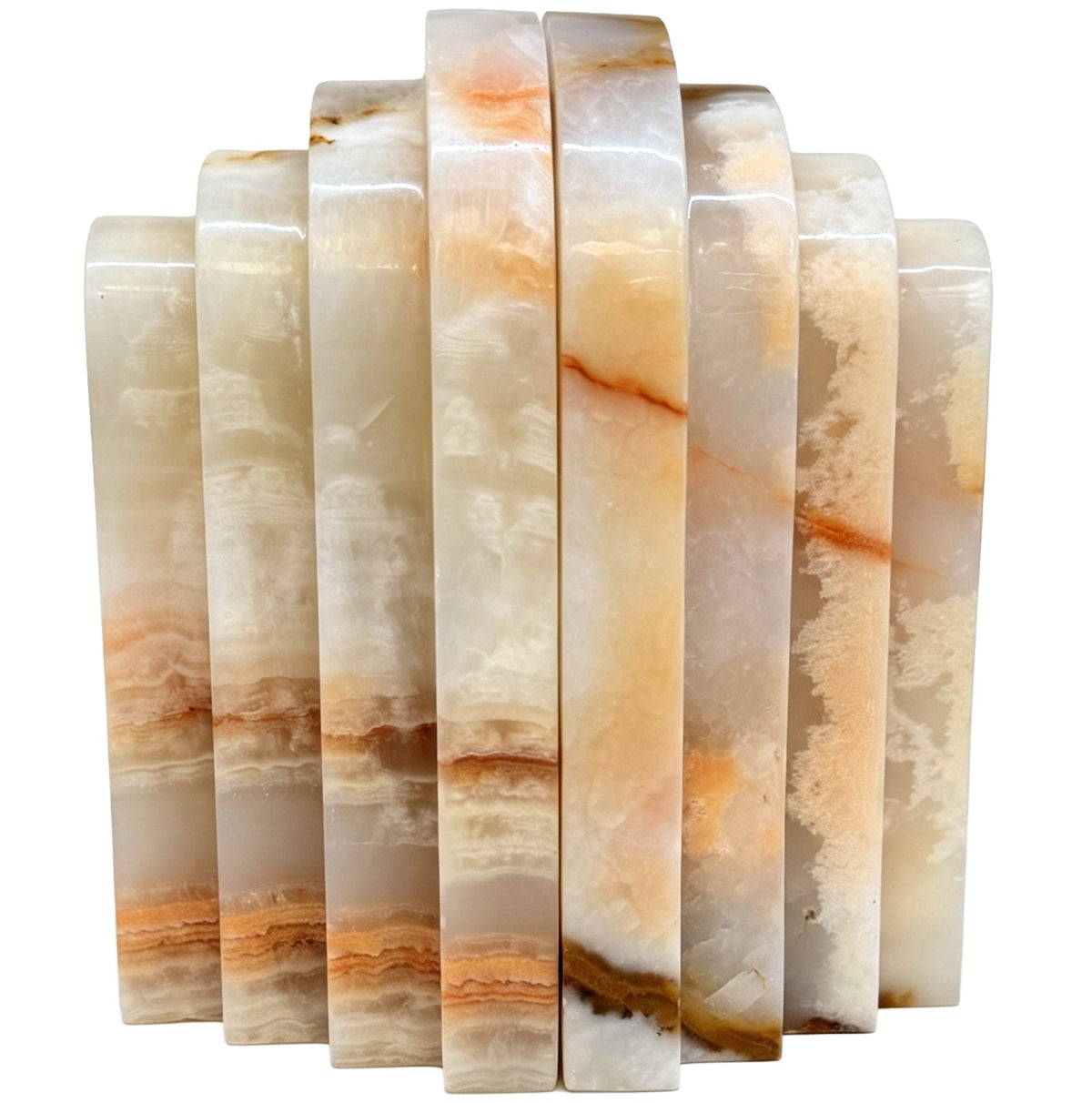 Osmond Bookends in White Jade Marble Keiichi
