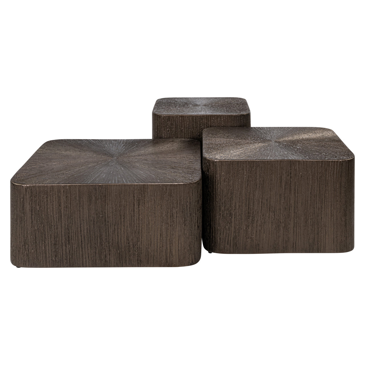 Cubes Bronze Metal Coffee Tables (Set of 3) by Richmond Interiors