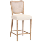 Chadlington Rattan and Natural Linen Counter Stool by Keiichi