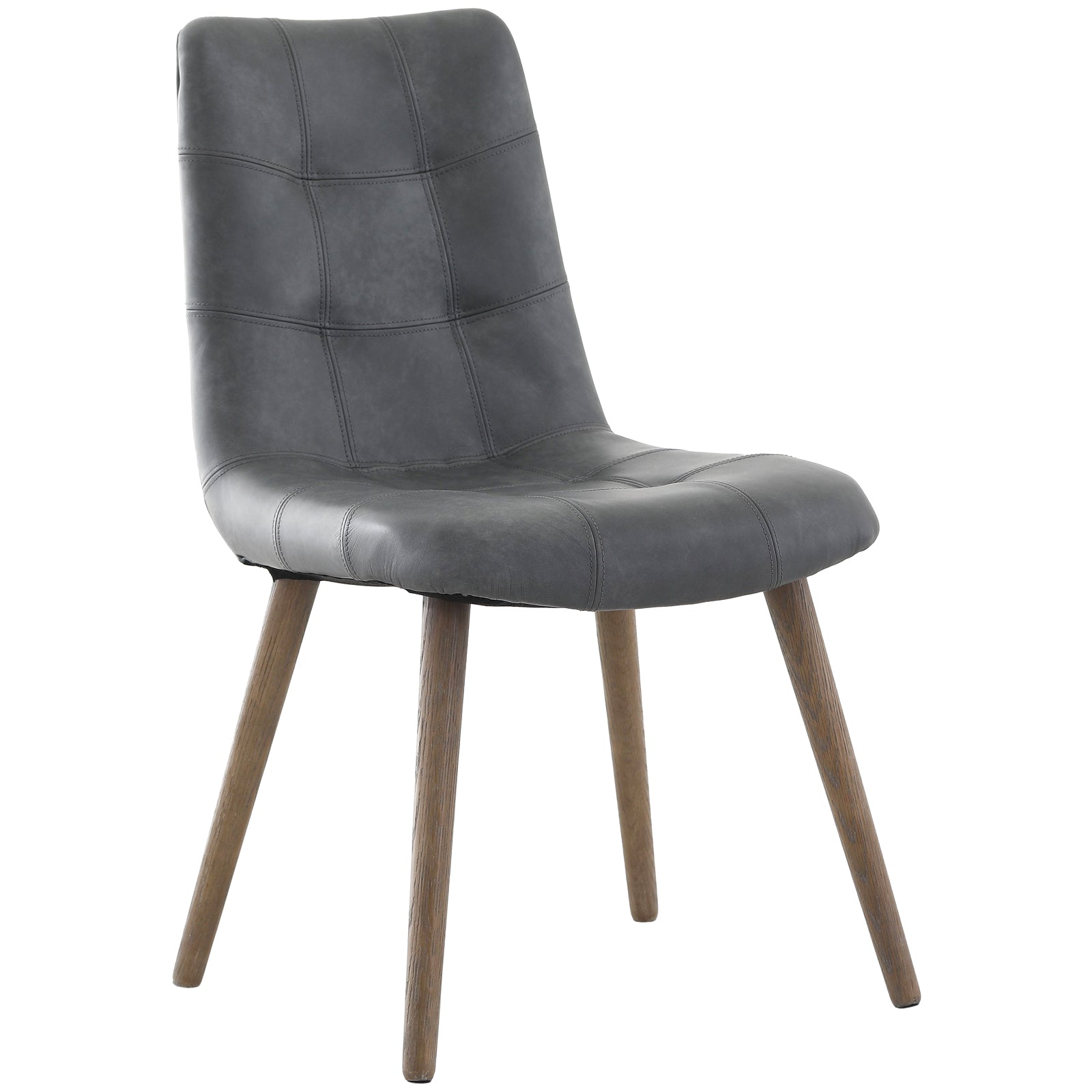 Winchcombe Dining Chair in Grey Leather by Keiichi