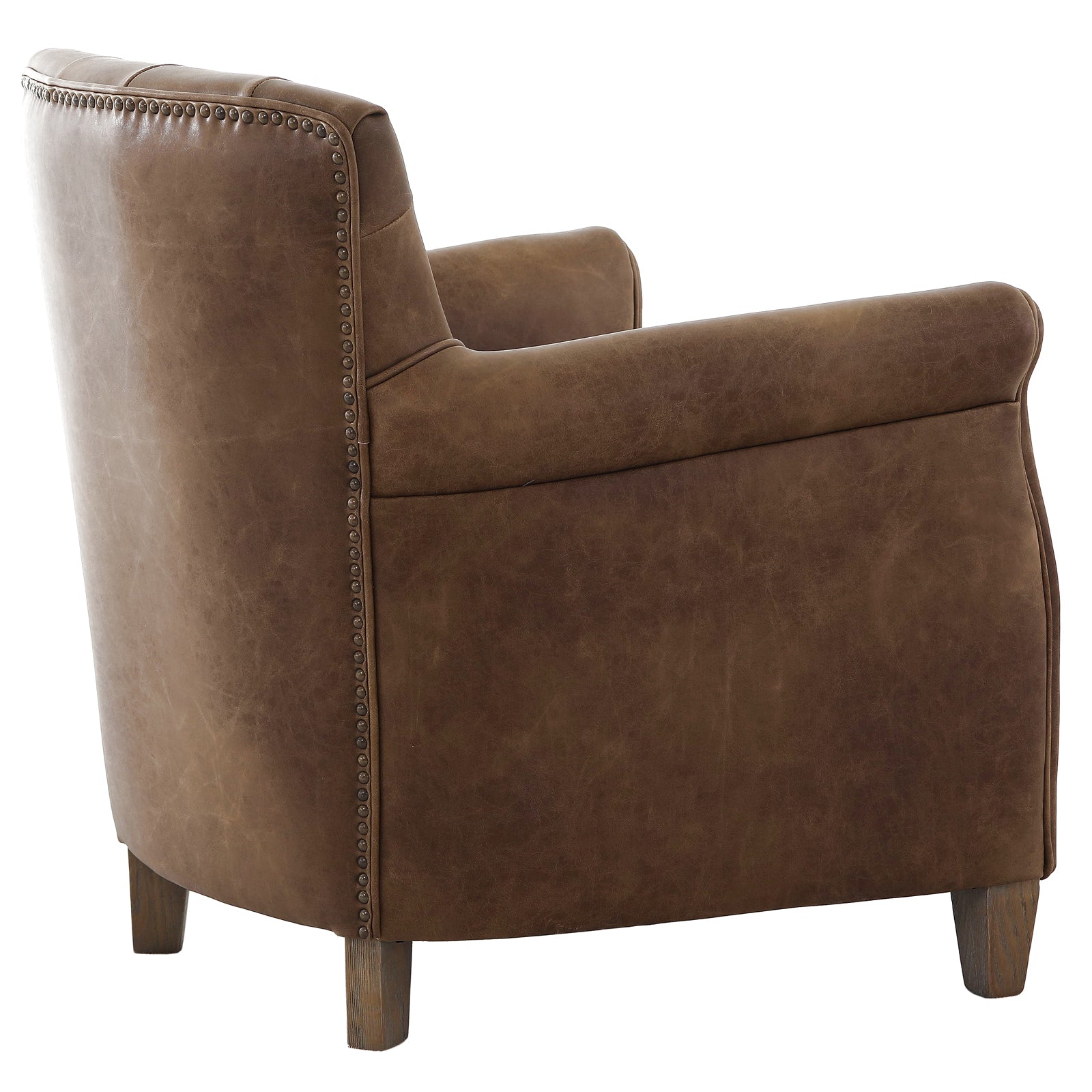 Oxford Club Chair in Chocolate Leather by Keiichi