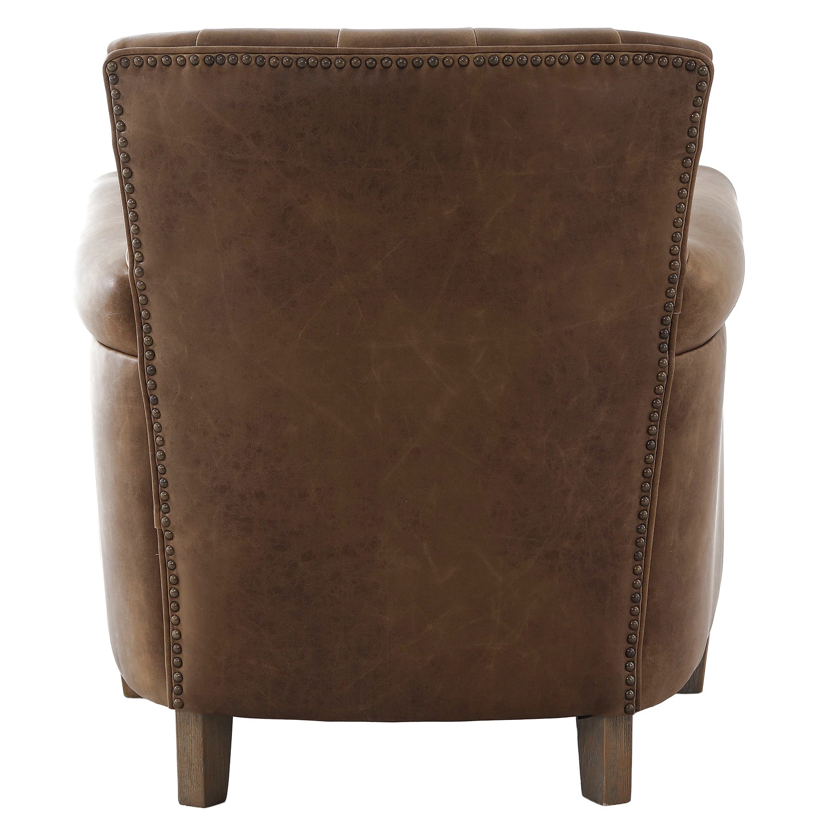 Oxford Club Chair in Chocolate Leather by Keiichi