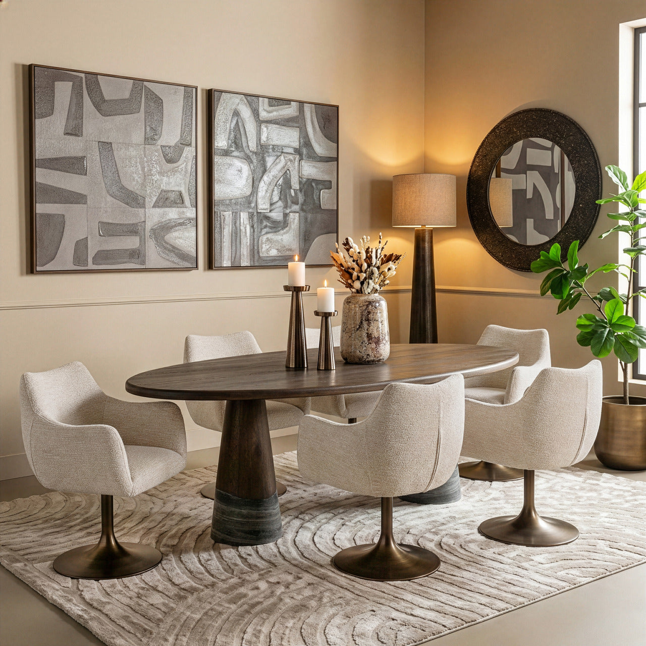 Zenith Wall Art Sand - Left by Richmond Interiors