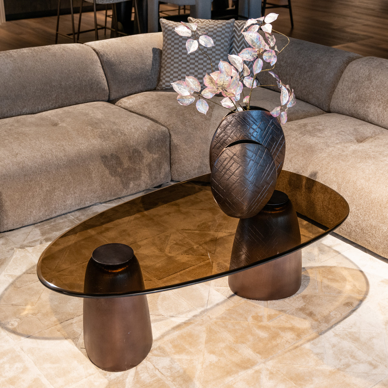Hayden Bronze Oval Coffee Table by Richmond Interiors