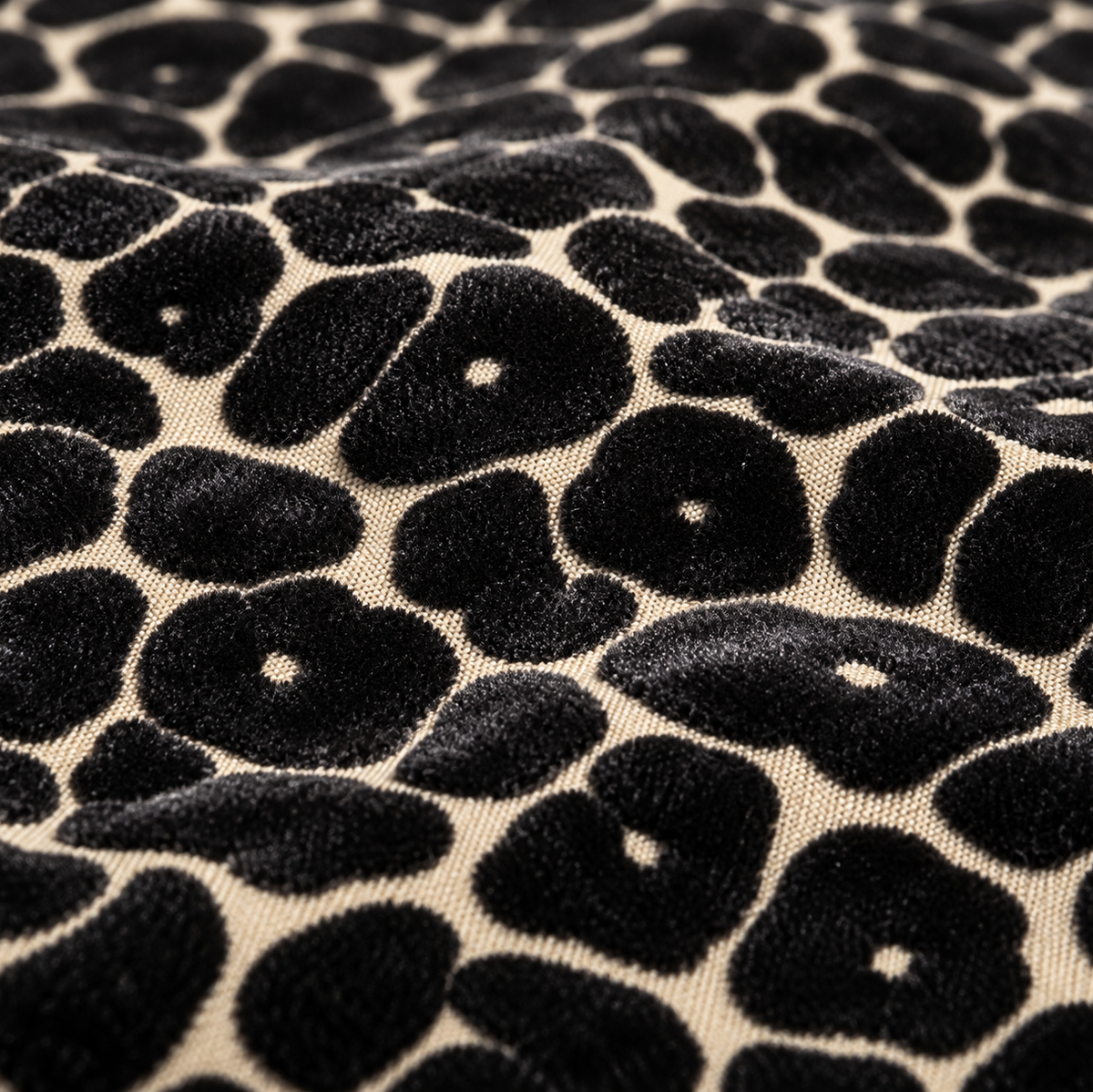 Spoton Velvet Cushion - Black Malini