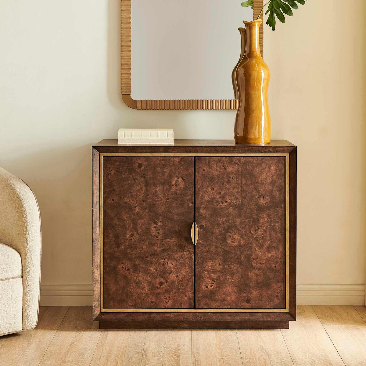 Flores Burl Wood 2 Door Cabinet by Uttermost