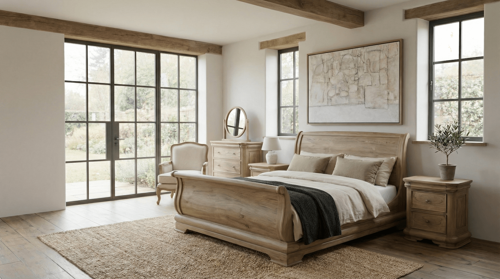 Fulbrook Oak 3 Drawer Bedside Table by Keiichi