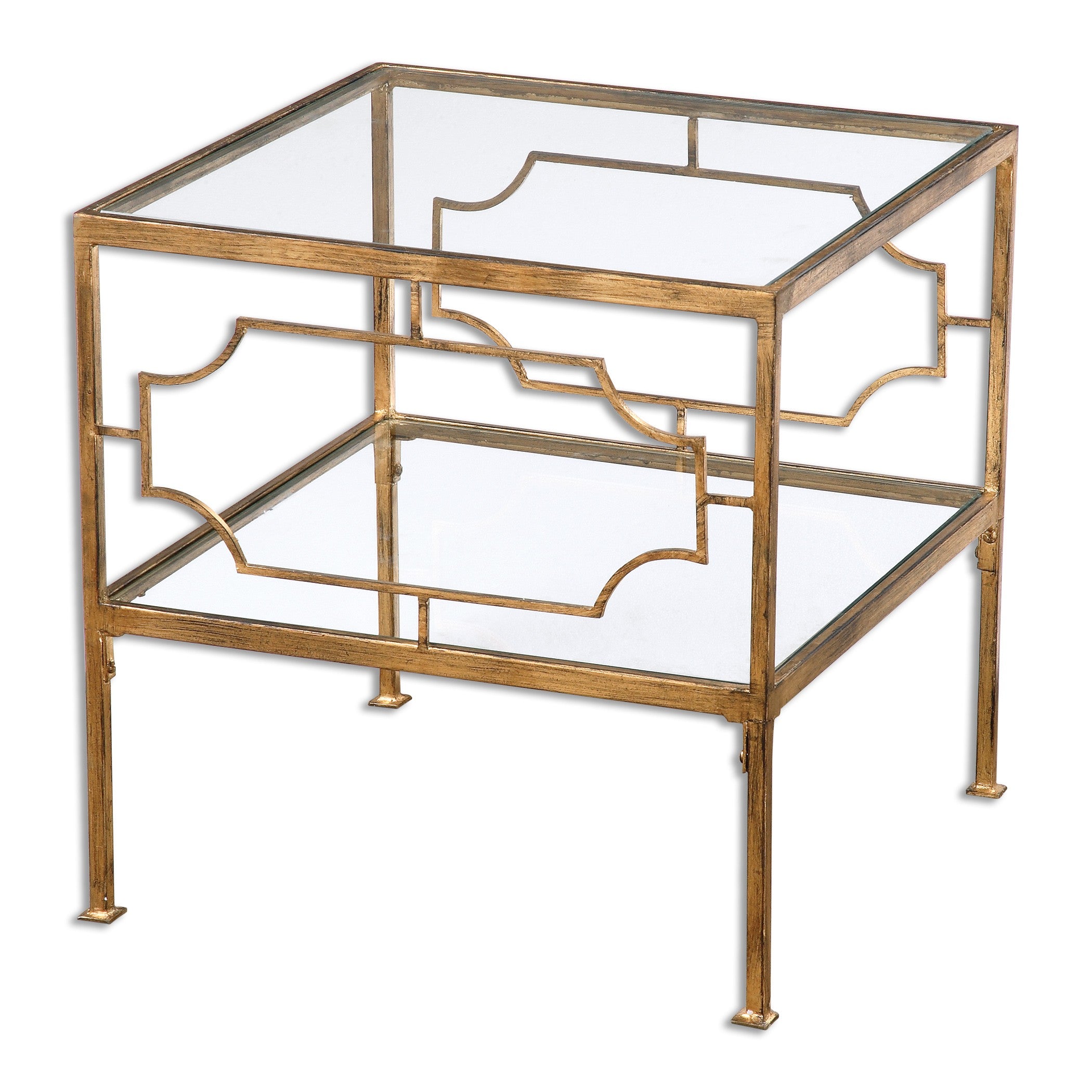 Genell Gold Cube Table by Uttermost