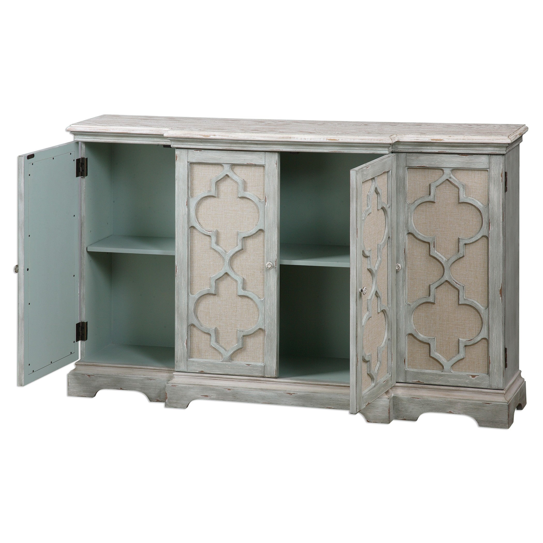 Sophie 4 Door Grey Cabinet by Uttermost