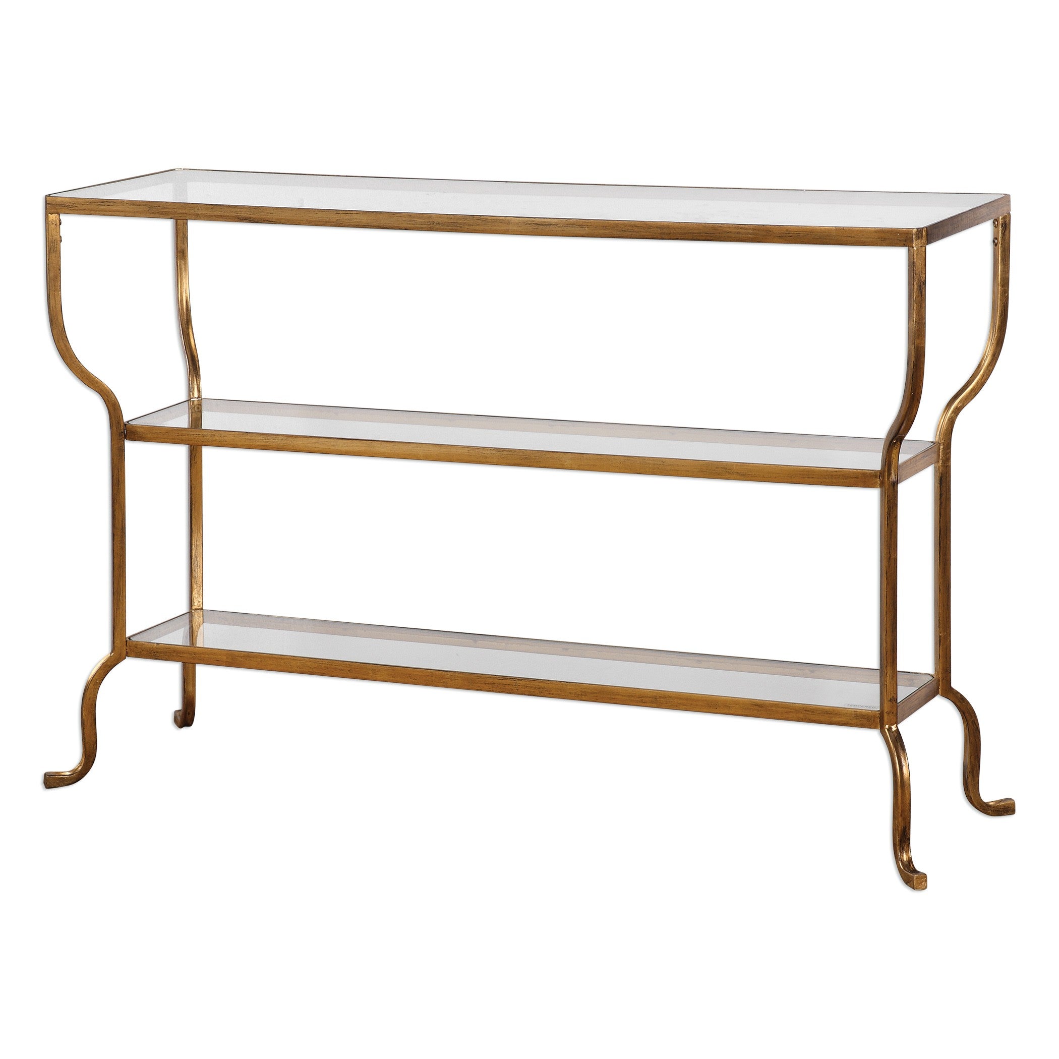 Deline Console Table in Gold by Uttermost