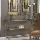 Deline Console Table in Gold by Uttermost