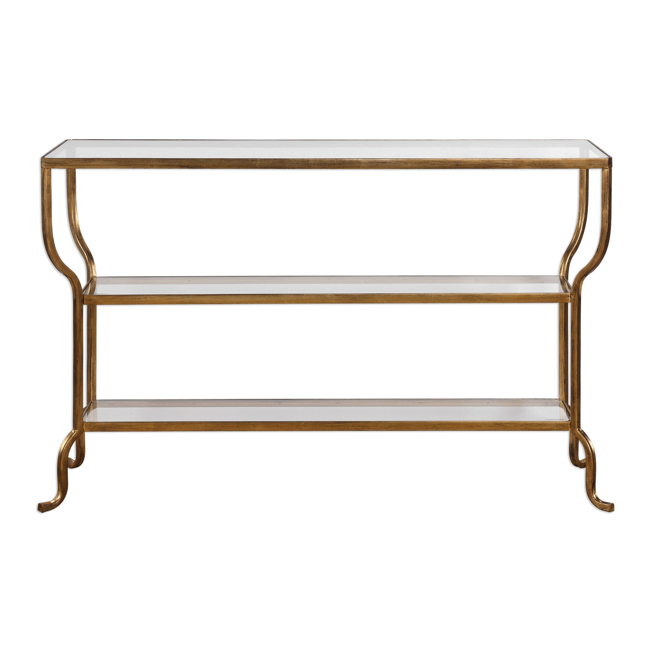 Deline Console Table in Gold by Uttermost