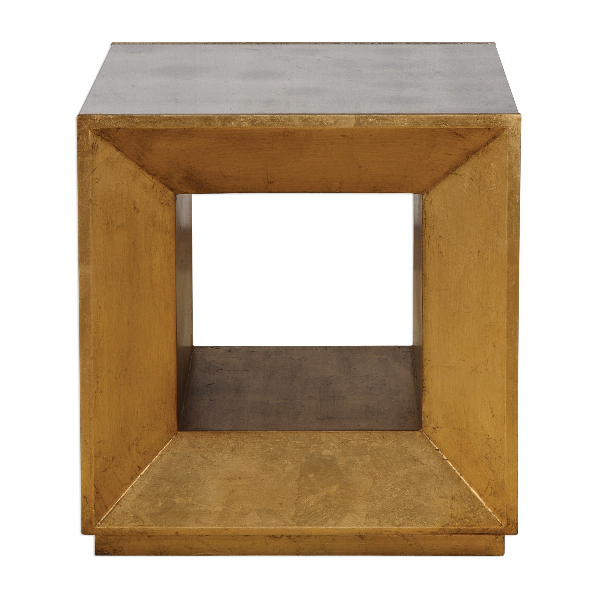 Flair Gold Cube Table by Uttermost