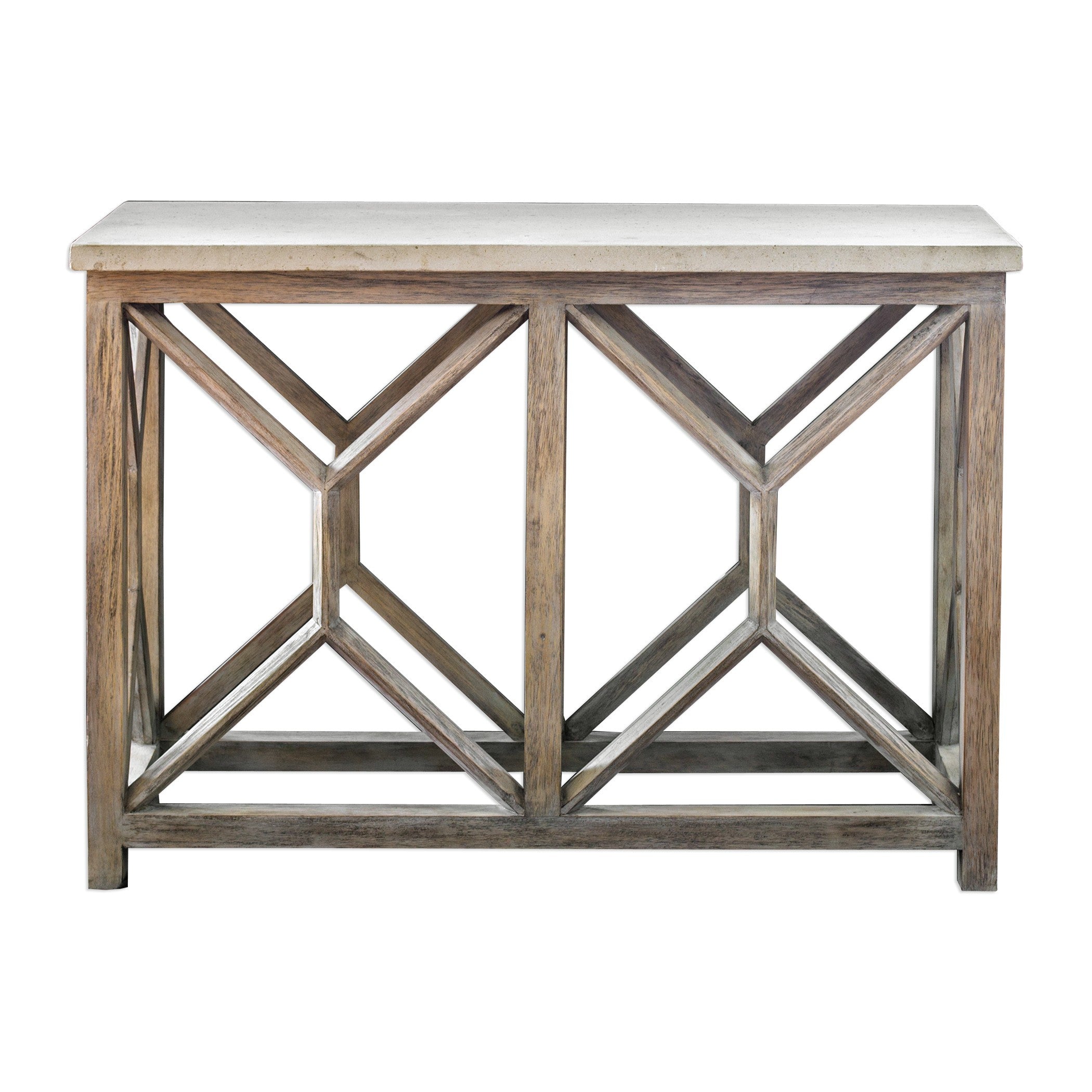 Catali Ivory Stone Console Table by Uttermost