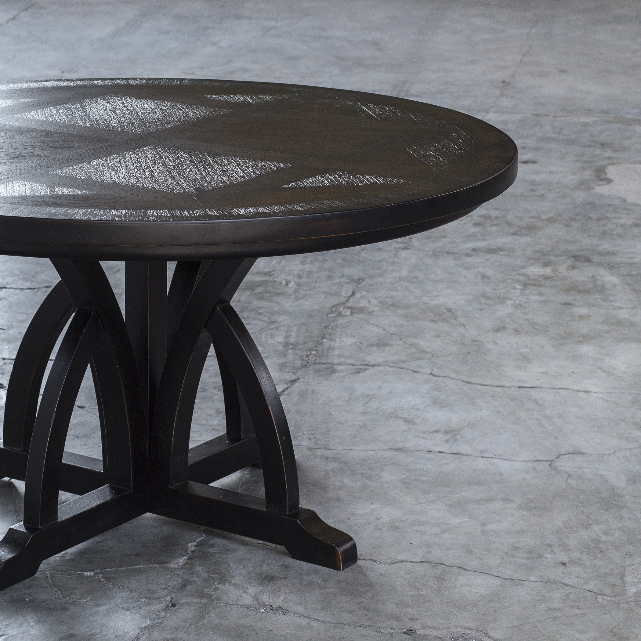 Maiva Round Black Dining Table by Uttermost