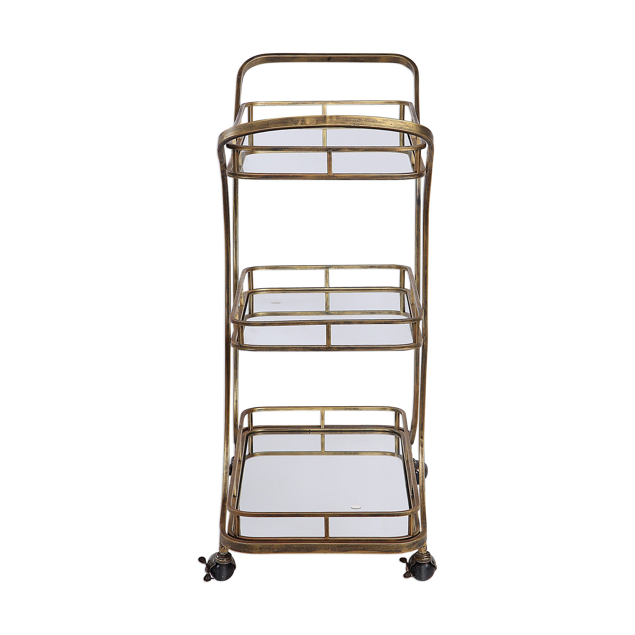 Stassi Gold Serving Cart in Gold by Uttermost