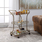 Stassi Gold Serving Cart in Gold by Uttermost