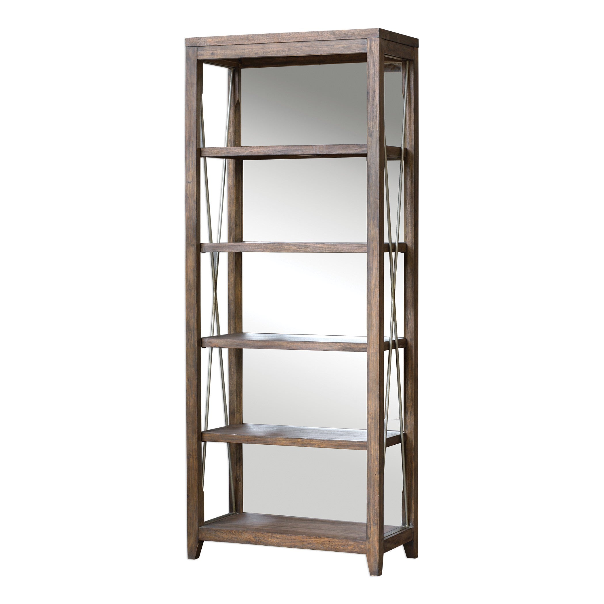 Delancey Weathered Oak Etagere by Uttermost