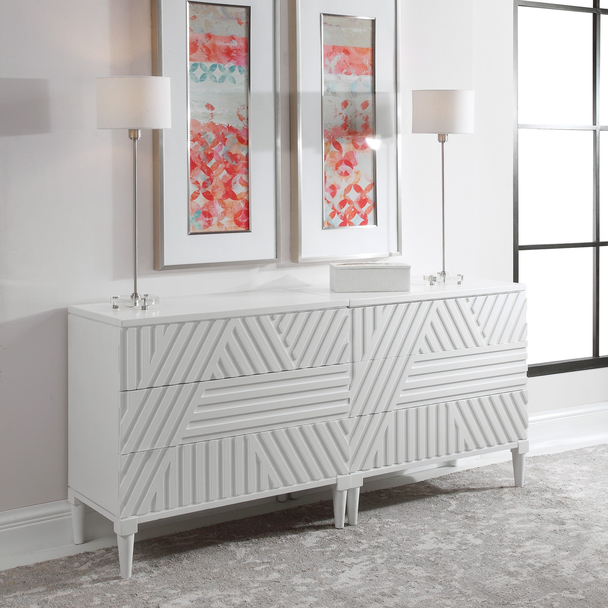 Colby White Drawer Chest by Uttermost