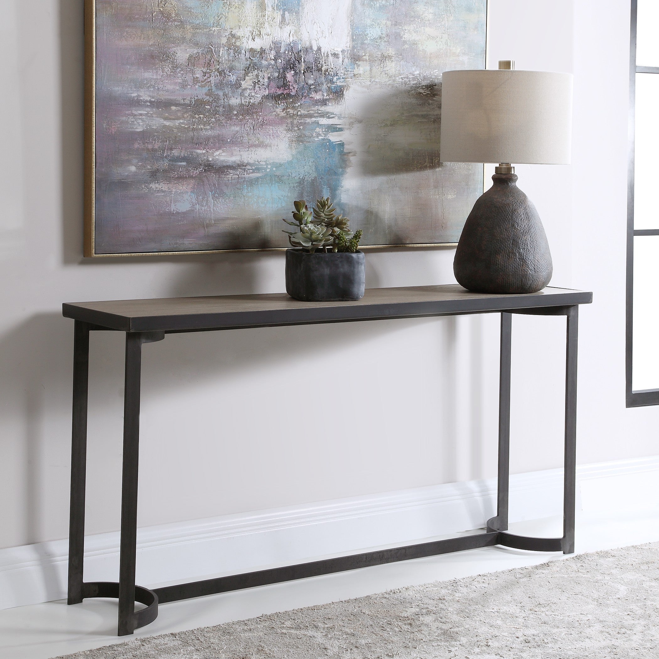 Basuto Steel Console Table by Uttermost