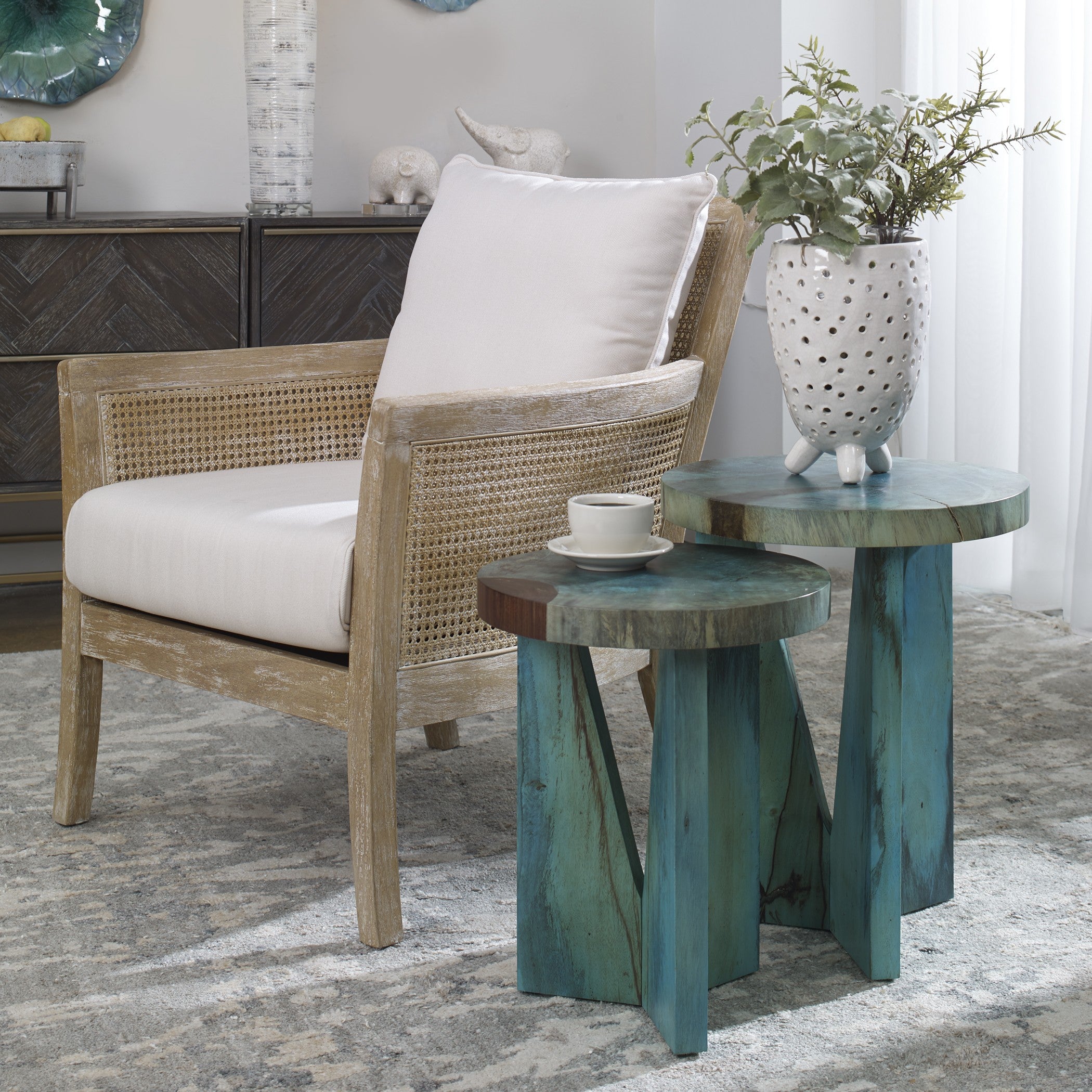 Nadette Blue Nesting Tables - Set of 2 by Uttermost