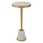 Edifice Drinks Table in White Marble by Uttermost