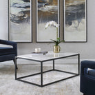 Vola Modern White Marble Coffee Table by Uttermost